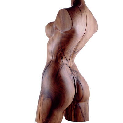 Torso-Skulptur aus Holz