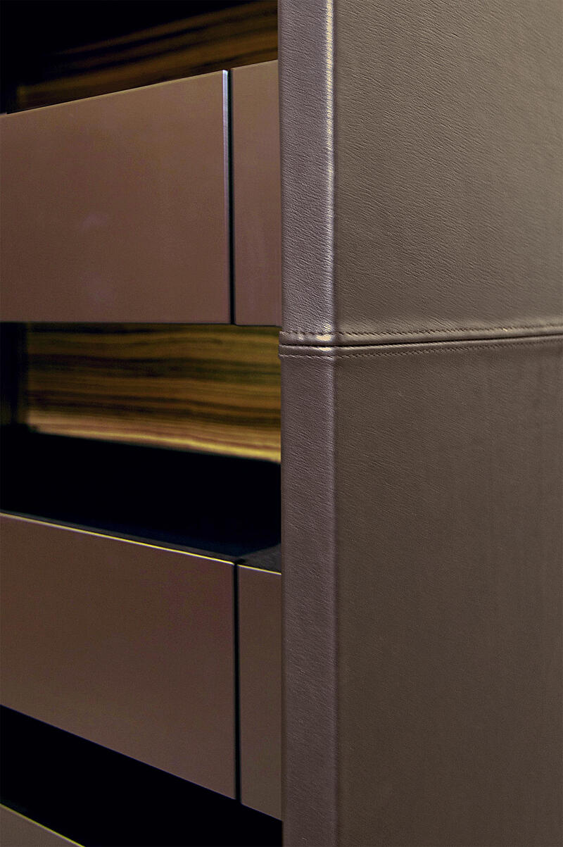 Einbauschrank mit Lederfronten & Zebrano – Traumobjekte