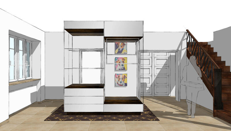 Garderobe aus teilverspiegeltem Glas – Traumobjekte
