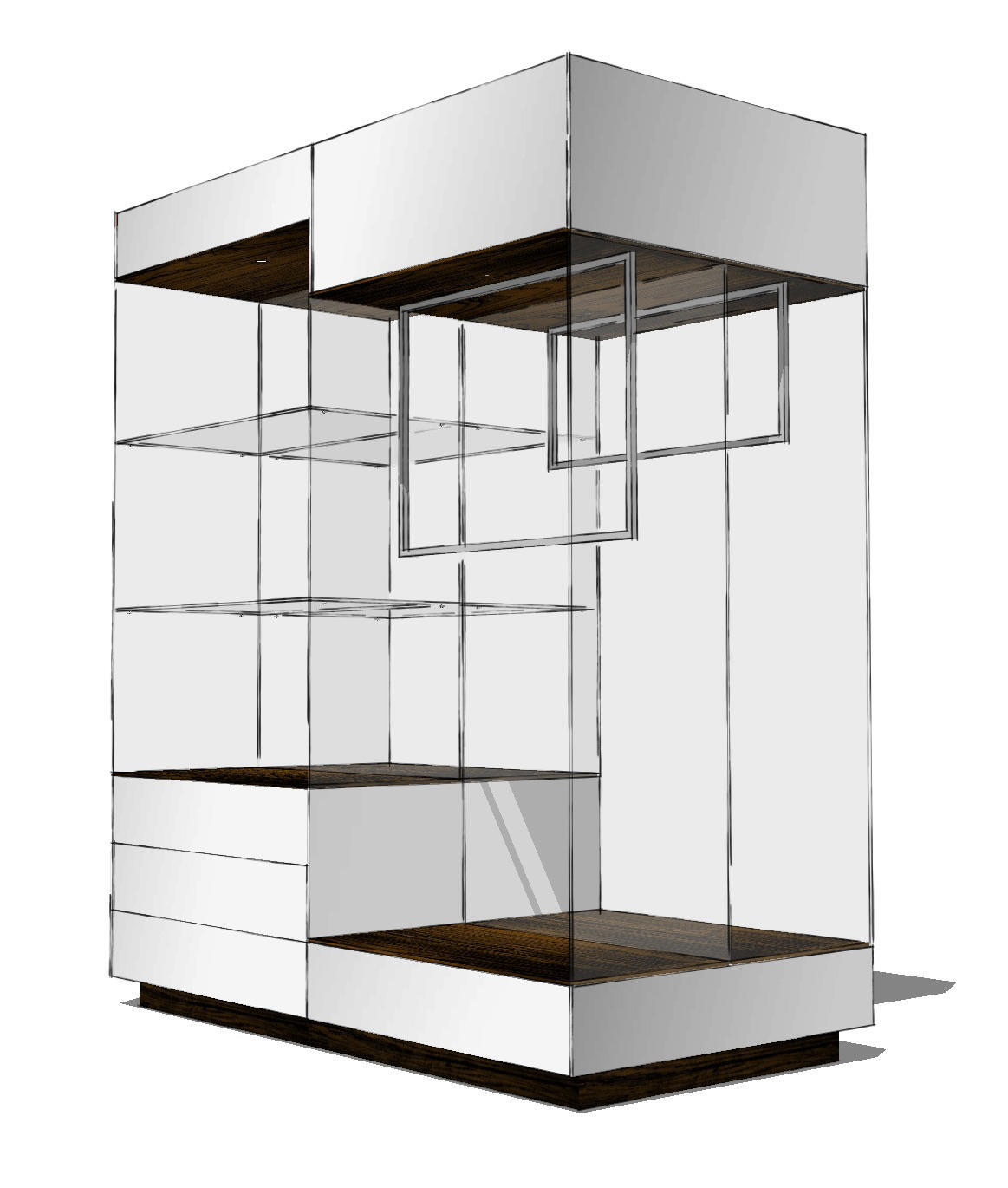 Garderobe aus teilverspiegeltem Glas – Traumobjekte